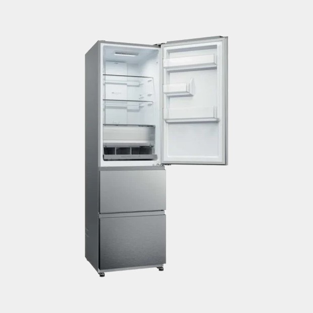 Haier Htr3518enmx frigorifico combi inox 185x55 no frost E