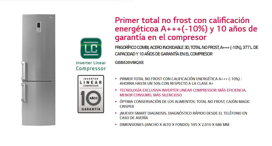 LG GBB530VMQXE Frigorifico combi