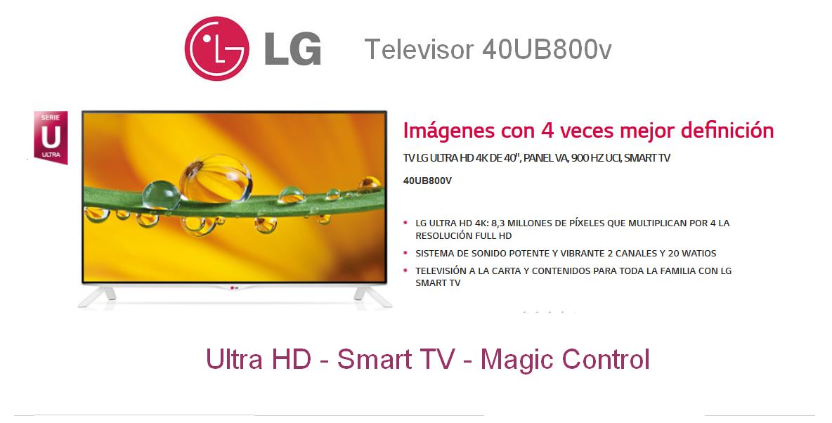 televisor 4k LG 40UB800V
