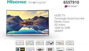 Televisor curvo Hisense 65XT910