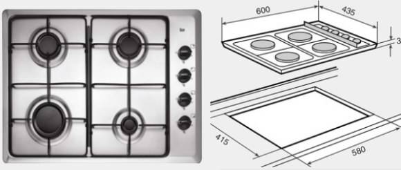 Placa de gas Teka HLX 50 4G AL Butano inox