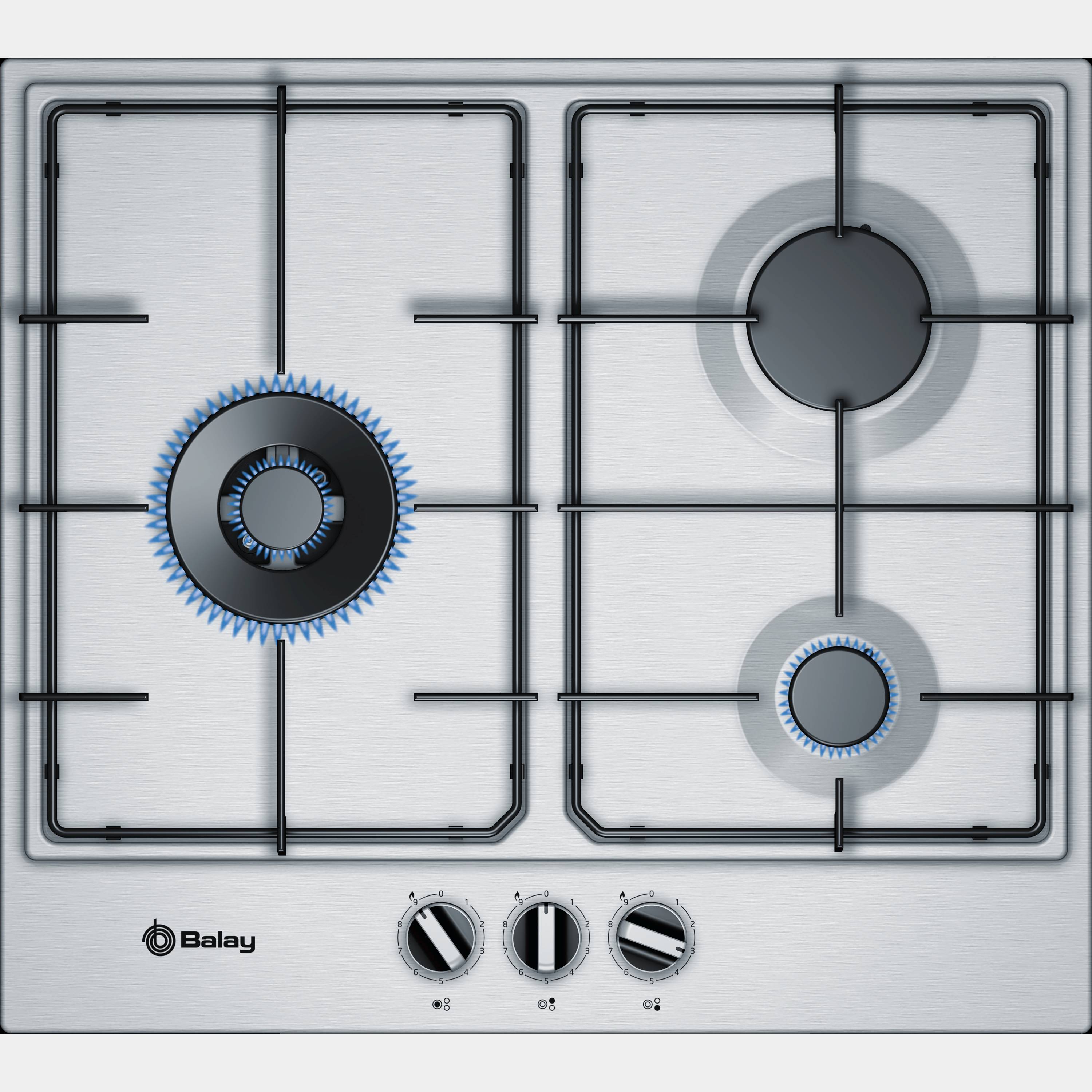 Placa de gas Balay 3etx663mb de 3 fuegos inox