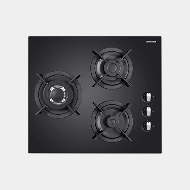 Corbero Cpcgv313nci placa gas butano 3 fuegos cristal negro