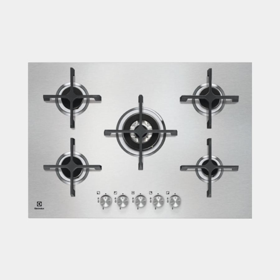 Electrolux Egu7658nox placa de gas de 5 fuegos 75cm