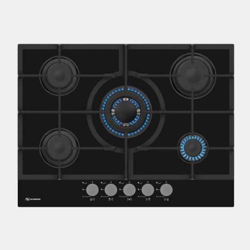 Schneider Spg531tcb placa de gas butano 5 fuegos 70cm