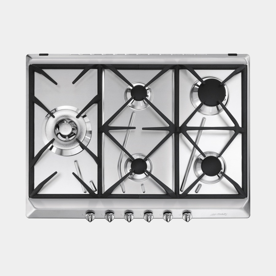 Smeg Srv575gh5 placa de gas inox de 5 fuegos 68cm