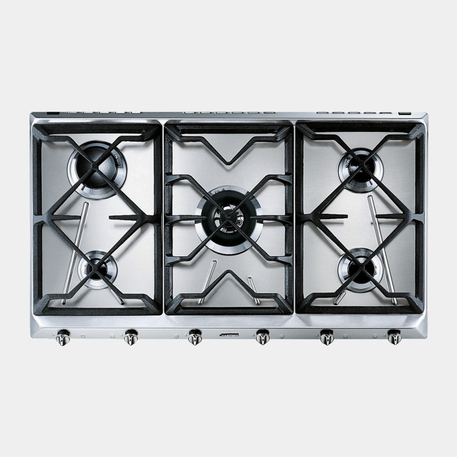 Smeg Srv596gh5 placa de gas inox de 5 fuegos 88cm