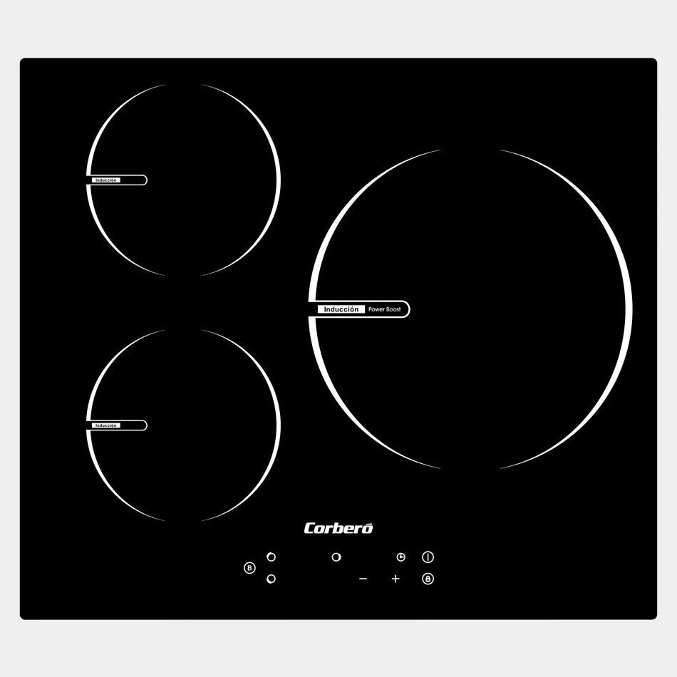 Corbero Cciy3006-1 placa de inducción de 3 fuegos
