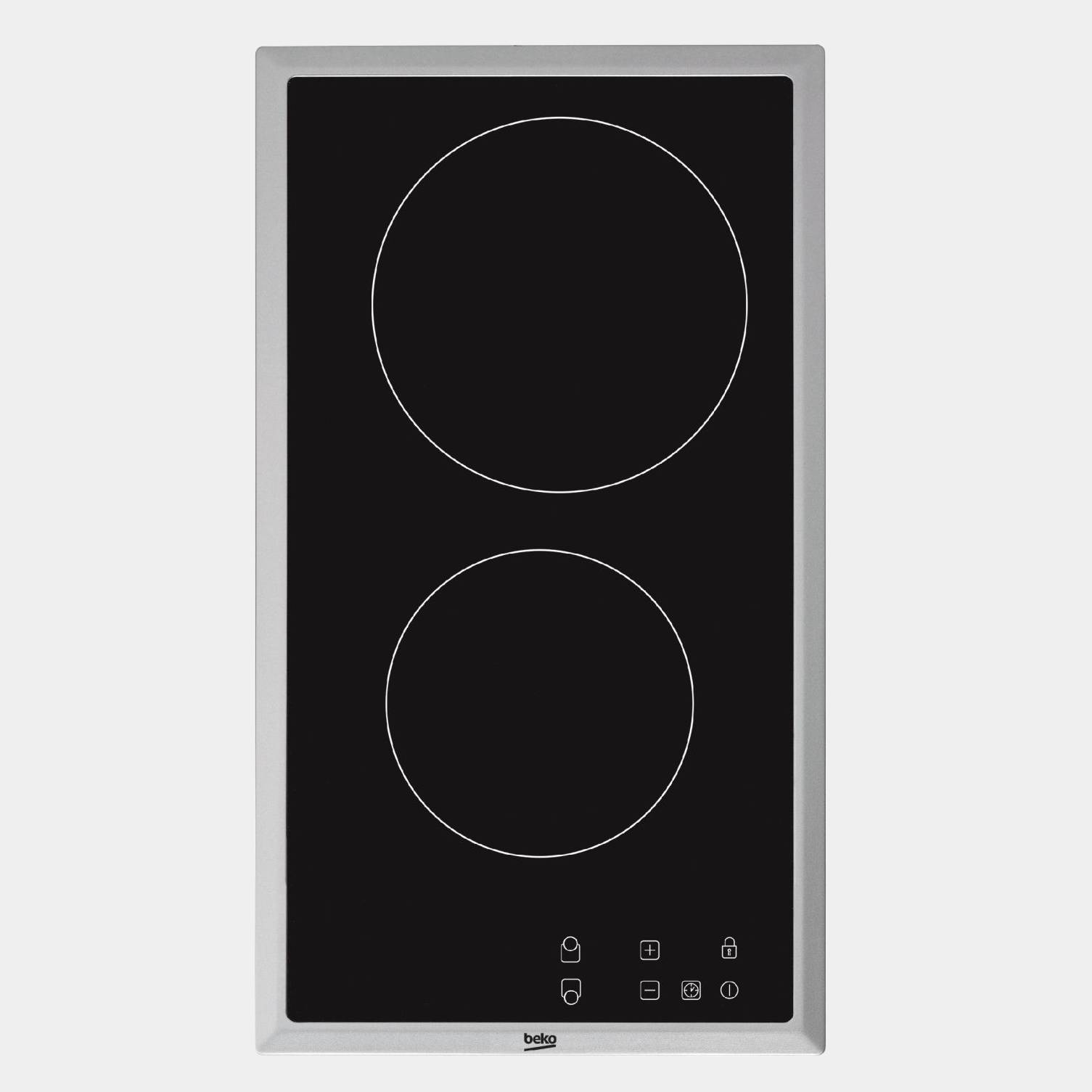 Beko Hdmc32400tx 2 fuegos 30cm placa modular vitroceramica