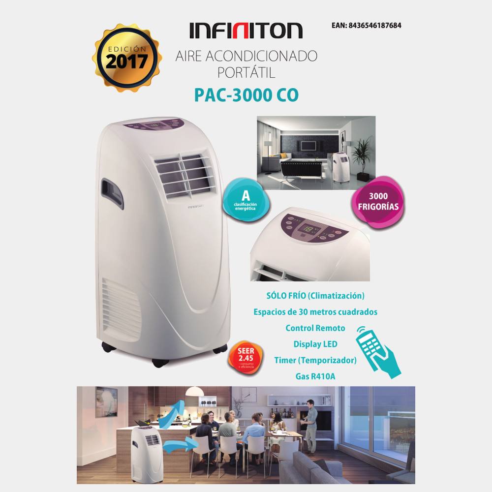 Infiniton Pac3000c0 aire acondicionado portatil 3000f A