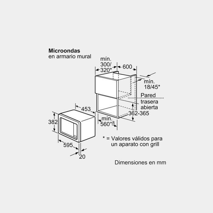 Microondas integrable Siemens HF15G561 18l inox
