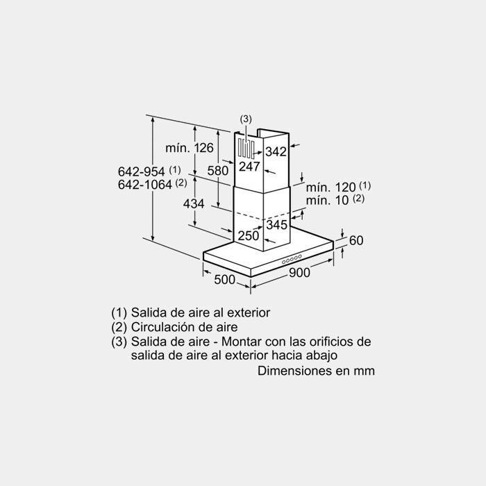 Campana decorativa Siemens LC97BE532 90cm  inox
